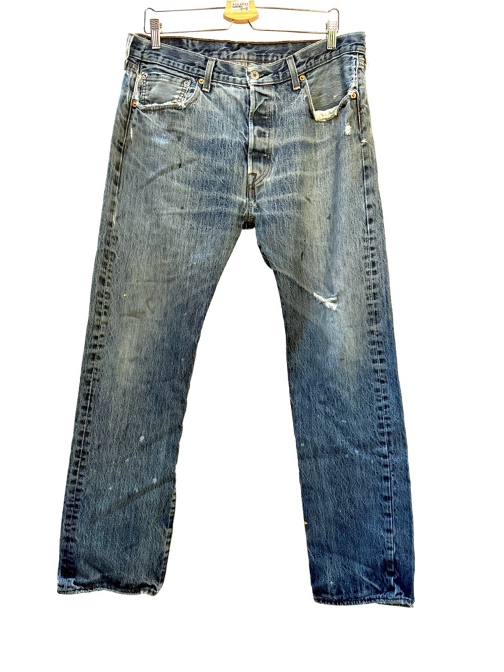 Levi’s 501 Farmer Owned Distressed Faded Working Man’s Straight-Leg Work Jeans